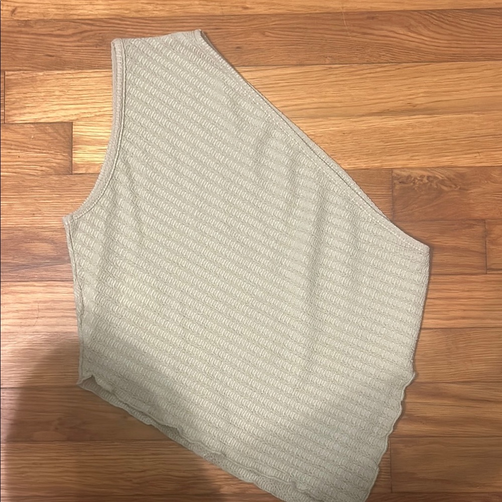 SHEIN Asymmetrical Cream Tank Top